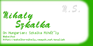 mihaly szkalka business card